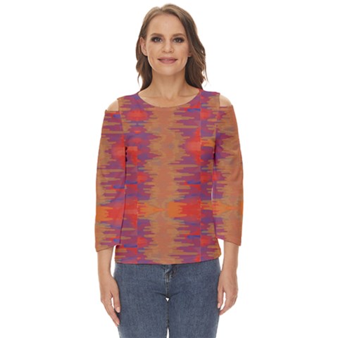 Pattern Watercolor Texture Cut Out Wide Sleeve Top by danenraven