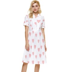 Small Cute Hearts Button Top Knee Length Dress by ConteMonfrey