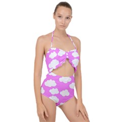 Purple Clouds  Scallop Top Cut Out Swimsuit by ConteMonfrey