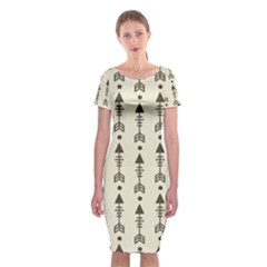 Black And Grey Arrows Classic Short Sleeve Midi Dress by ConteMonfrey