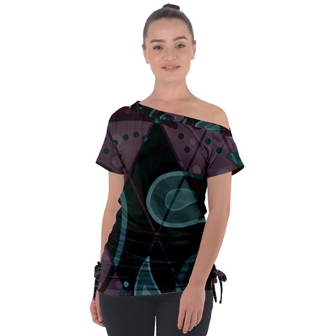 Background Pattern Texture Design Off Shoulder Tie-up Tee by danenraven