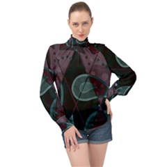 Background Pattern Texture Design High Neck Long Sleeve Chiffon Top by danenraven