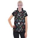 Illustration Xmas Christmas Thanks Giving Pattern Women s Button Up Vest View1