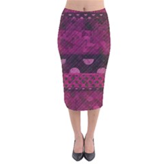 Illustration Background Pattern Texture Design Velvet Midi Pencil Skirt by danenraven