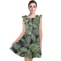 Leaves Foliage Botany Plant Tie Up Tunic Dress by Ravend