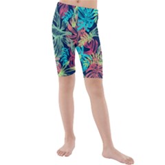 Sheets Tropical Picture Plant Pattern Kids  Mid Length Swim Shorts by Ravend