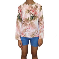 Flower Plant Vintage Retro Kids  Long Sleeve Swimwear by Ravend