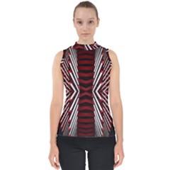 Abstract Pattern Mock Neck Shell Top by Ravend