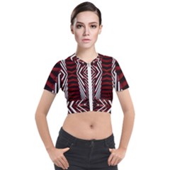 Abstract Pattern Short Sleeve Cropped Jacket by Ravend