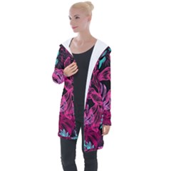 Illustration Sheets Drawing Reason Pattern Longline Hooded Cardigan by Ravend