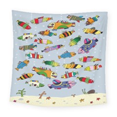 Fish Ocean Sea Water Diving Blue Nature Square Tapestry (large) by Ravend