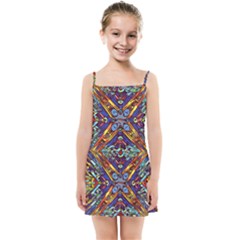 Mosaic Pattern Background Kids  Summer Sun Dress by Ravend