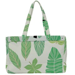 Watercolor Banana Leaves  Canvas Work Bag by ConteMonfrey