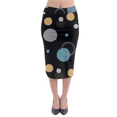 Circle Pattern Abstract Polka Dot Midi Pencil Skirt by danenraven