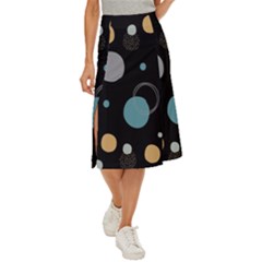 Circle Pattern Abstract Polka Dot Midi Panel Skirt by danenraven