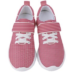 Red Gingham Check Women s Velcro Strap Shoes by artworkshop