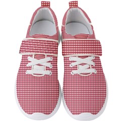 Red Gingham Check Men s Velcro Strap Shoes by artworkshop