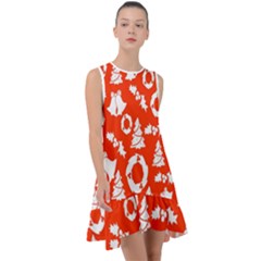 Orange  Card Christmas December Frill Swing Dress by artworkshop