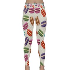 Macaron Macaroon Stylized Macaron Design Repetition Classic Yoga Leggings by artworkshop