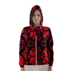 Christmas Red Black Xmas Gift Women s Hooded Windbreaker by artworkshop