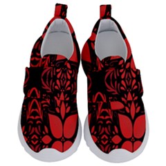 Christmas Red Black Xmas Gift Kids  Velcro No Lace Shoes by artworkshop