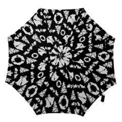 Black Card Christmas December Hook Handle Umbrellas (large) by artworkshop