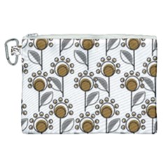 Daisy Minimalist Leaves Canvas Cosmetic Bag (xl) by ConteMonfrey