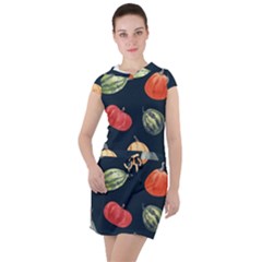 Vintage Vegetables  Drawstring Hooded Dress by ConteMonfrey