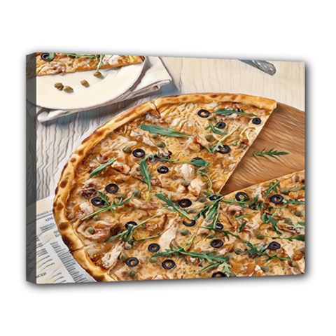 A Pizza A Day Takes The Sadness Away Canvas 14  X 11  (stretched) by ConteMonfrey