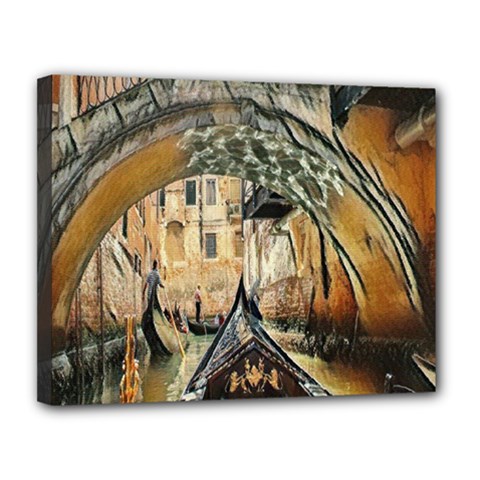 Art Venice Channel Canvas 14  X 11  (stretched) by ConteMonfrey