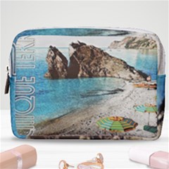 Beach Day At Cinque Terre, Colorful Italy Vintage Make Up Pouch (medium) by ConteMonfrey