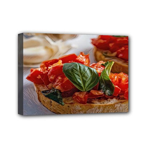 Beautiful Bruschetta - Italian Food Mini Canvas 7  X 5  (stretched) by ConteMonfrey