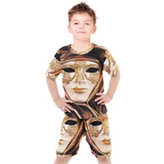 Venetian Mask Kids  Tee And Shorts Set by ConteMonfrey