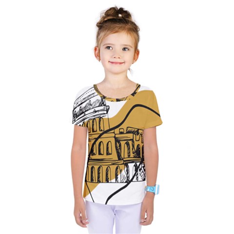 Colosseo Draw Silhouette Kids  One Piece Tee by ConteMonfrey