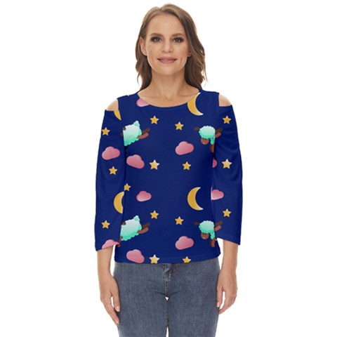 Sleepy Sheep Star And Moon Cut Out Wide Sleeve Top by danenraven