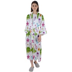 Turtle Animal Sea Life Maxi Satin Kimono by danenraven