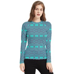 Abstract Chevron Zigzag Pattern Women s Long Sleeve Rash Guard by danenraven