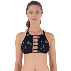 Geometric Art Colorful Shape Perfectly Cut Out Bikini Top by Ravend