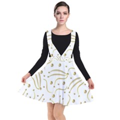 Illustration Pattern Seamless Golden 3d Plunge Pinafore Dress by danenraven