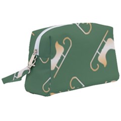 Gold Santa s Sleigh Green Print Wristlet Pouch Bag (large) by TetiBright