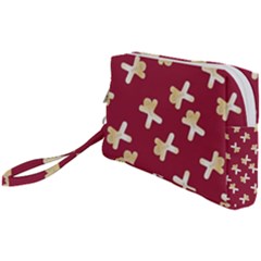 Gold Gingerbread Man Burgundy Wristlet Pouch Bag (small) by TetiBright