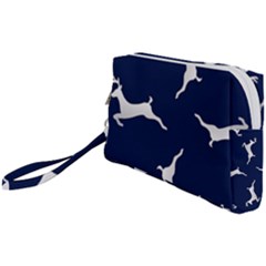 Silver Reindeer Blue Wristlet Pouch Bag (small) by TetiBright