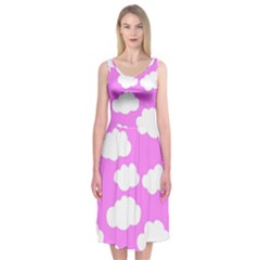 Purple Clouds   Midi Sleeveless Dress by ConteMonfreyShop