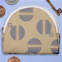 Gray Stripe Ornaments Brown Horseshoe Style Canvas Pouch View1