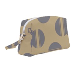 Gray Stripe Ornaments Brown Wristlet Pouch Bag (medium) by TetiBright