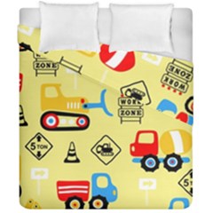 Seamless Pattern Vector Industrial Vehicle Cartoon Duvet Cover Double Side (california King Size) by Jancukart