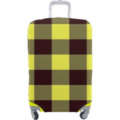 Black And Yellow Big Plaids Luggage Cover (large) by ConteMonfrey