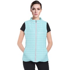 Turquoise Small Plaids Lines Women s Puffer Vest by ConteMonfrey