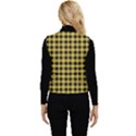 Black and yellow small plaids Women s Short Button Up Puffer Vest View2