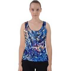 Cobalt Delta Velvet Tank Top by kaleidomarblingart